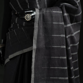Black - handspun handloom cotton godavari jamdani saree 06