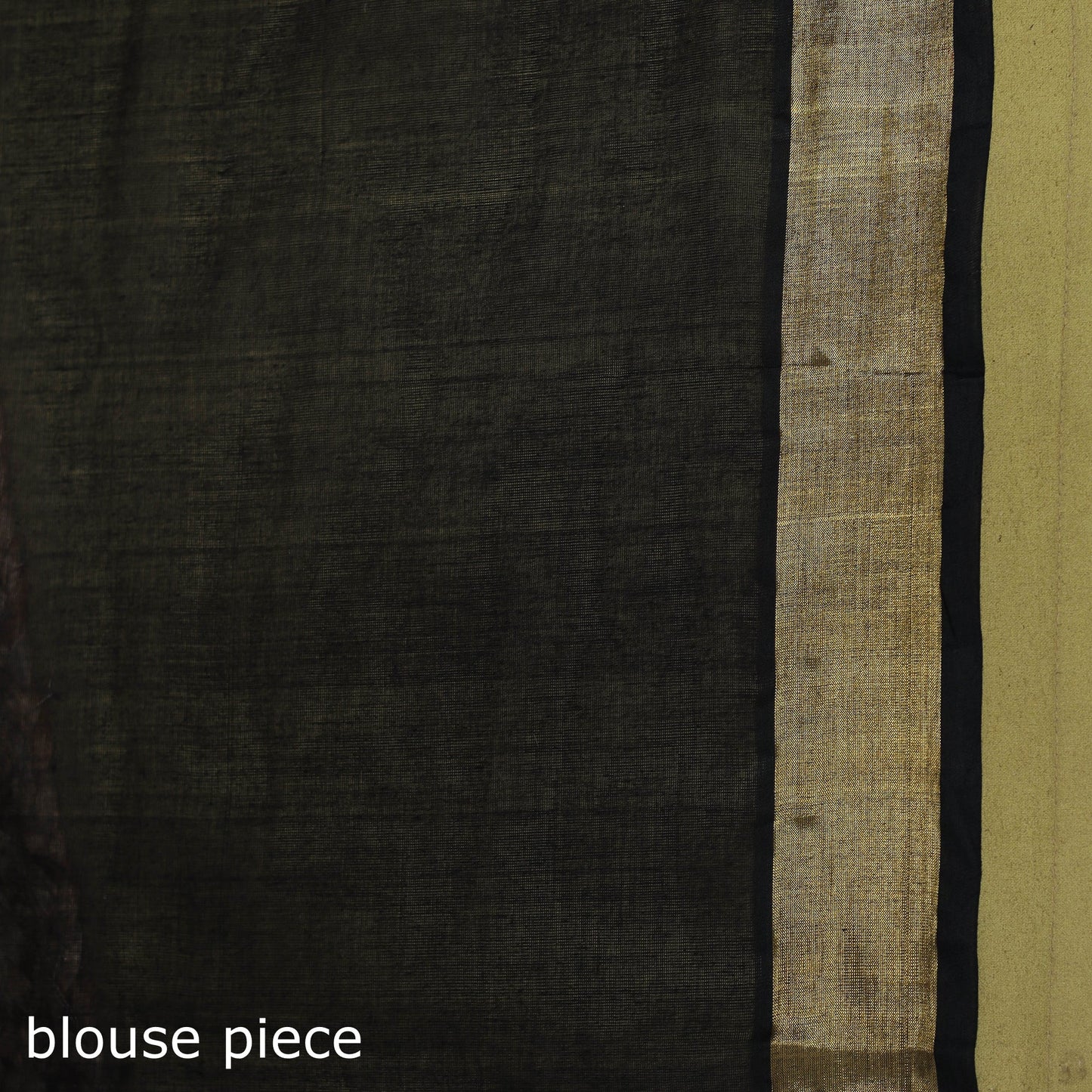 Black - handspun handloom full zari work fine cotton