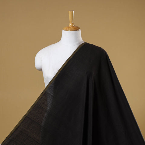 Black - handspun handloom natural dyed cotton kora plain
