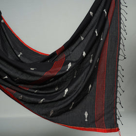 Black Handwoven Cotton Phulia Bengal Jamdani Saree