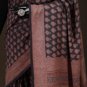 Handwoven merino wool natural dyed hand bagh saree 01