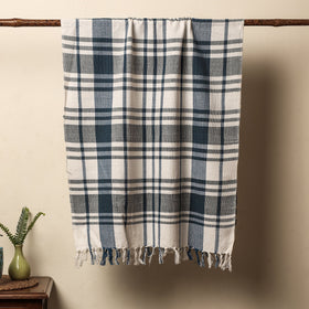 Black - Honeycomb Handloom Cotton Bath Towel From Dehradun