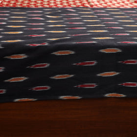 Black - ikat with modal silk patch cotton bedsheet set 29