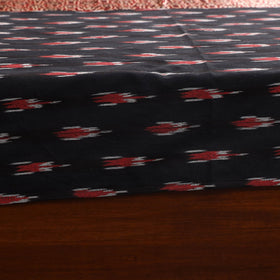Black - ikat with modal silk patch cotton bedsheet set 33