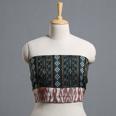 Black - ikat cotton blouse piece 18 - handcrafted