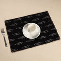  Black Ikat Cotton Hand Embroidery Table Mat (18 x 13 in) 02