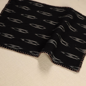  Black Ikat Cotton Hand Embroidery Table Mat (18 x 13 in) 02