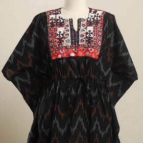 Buy Ikat Cotton Kaftan with Desert Thread Embroidery