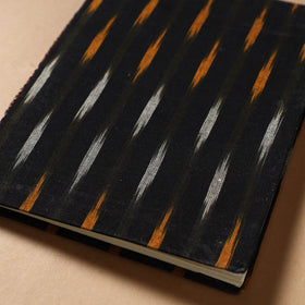 Black - Ikat Fabric Cover Handmade Paper Notebook (9 x 7 in)