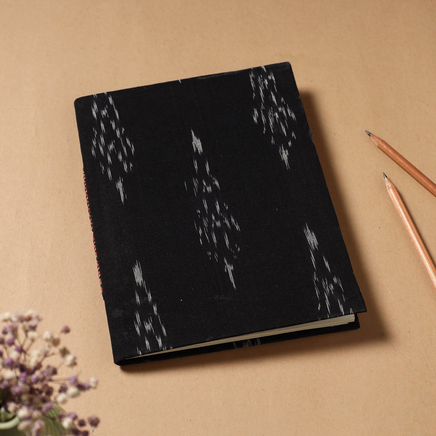  Ikat Fabric Cover Handmade Paper Notebook 