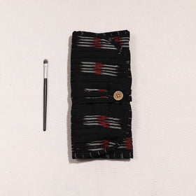  Ikat Fabric Multipurpose Segmented Make-up Brush Wrap Pouch/Case 