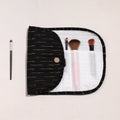  Ikat Fabric Multipurpose Segmented Make-up Brush Wrap Pouch/Case 