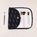  Ikat Fabric Multipurpose Segmented Make-up Brush Wrap Pouch/Case 