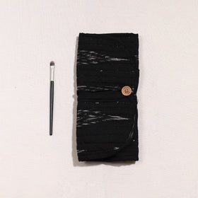  Ikat Fabric Multipurpose Segmented Make-up Brush Wrap Pouch/Case 