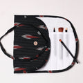  Ikat Fabric Multipurpose Segmented Make-up Brush Wrap Pouch/Case 