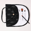  Ikat Fabric Multipurpose Segmented Make-up Brush Wrap Pouch/Case 
