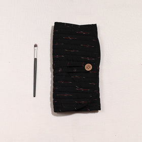  Ikat Fabric Multipurpose Segmented Make-up Brush Wrap Pouch/Case 