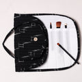  Ikat Fabric Multipurpose Segmented Make-up Brush Wrap Pouch/Case 