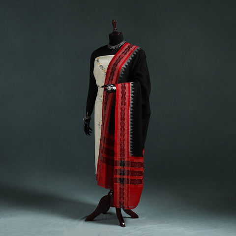 Ikat handloom cotton sambalpuri dupatta 01 - handcrafted