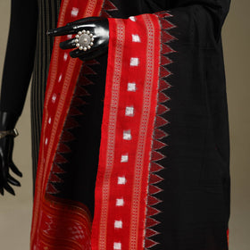 Black - ikat handloom cotton sambalpuri dupatta 03