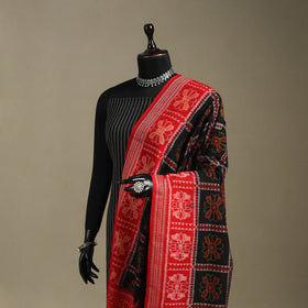 Black - ikat handloom cotton sambalpuri dupatta 08