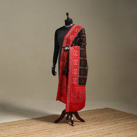 Black - ikat handloom cotton sambalpuri dupatta 08
