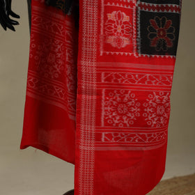 Black - ikat handloom cotton sambalpuri dupatta 08