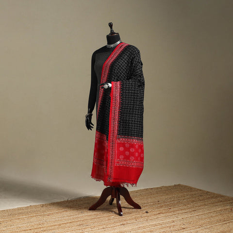 Black - ikat handloom cotton sambalpuri dupatta 17