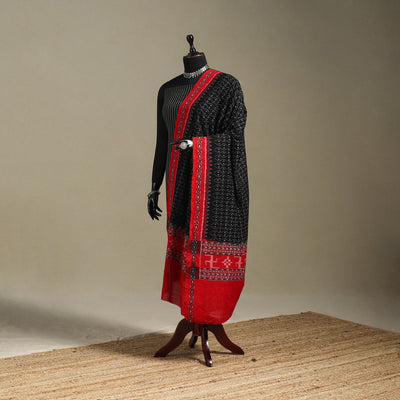Black - ikat handloom cotton sambalpuri dupatta 19