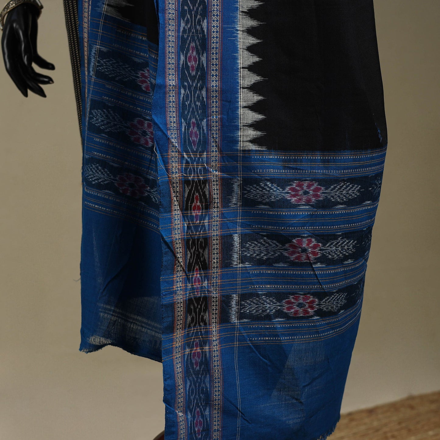 Black - ikat handloom cotton sambalpuri dupatta 23