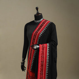 Black - ikat handloom cotton sambalpuri dupatta 24