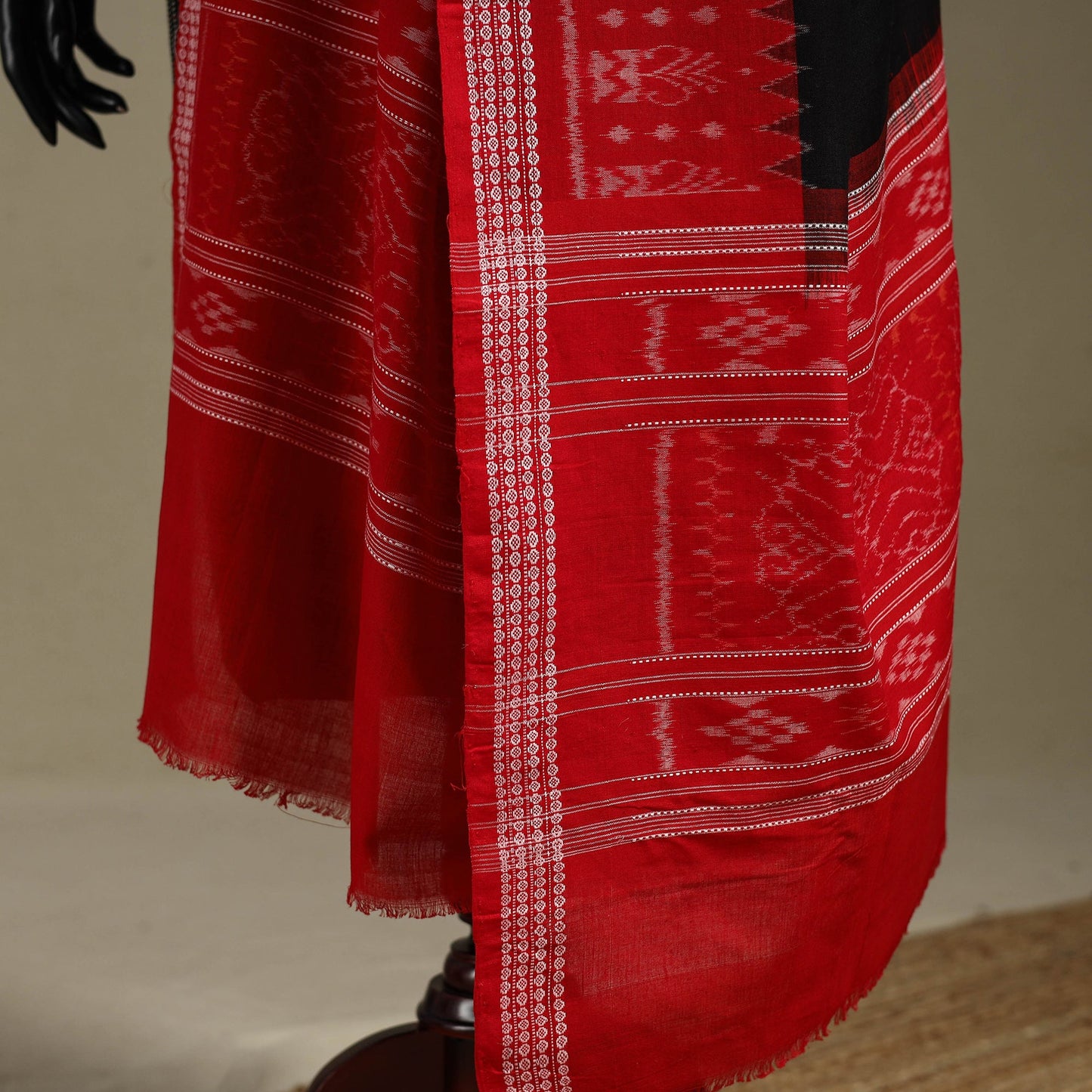 Black - ikat handloom cotton sambalpuri dupatta 42