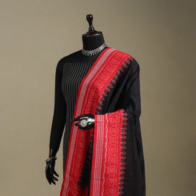 Black - ikat handloom cotton sambalpuri dupatta 44