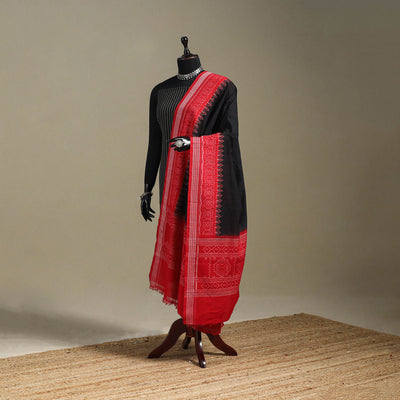 Black - ikat handloom cotton sambalpuri dupatta 44