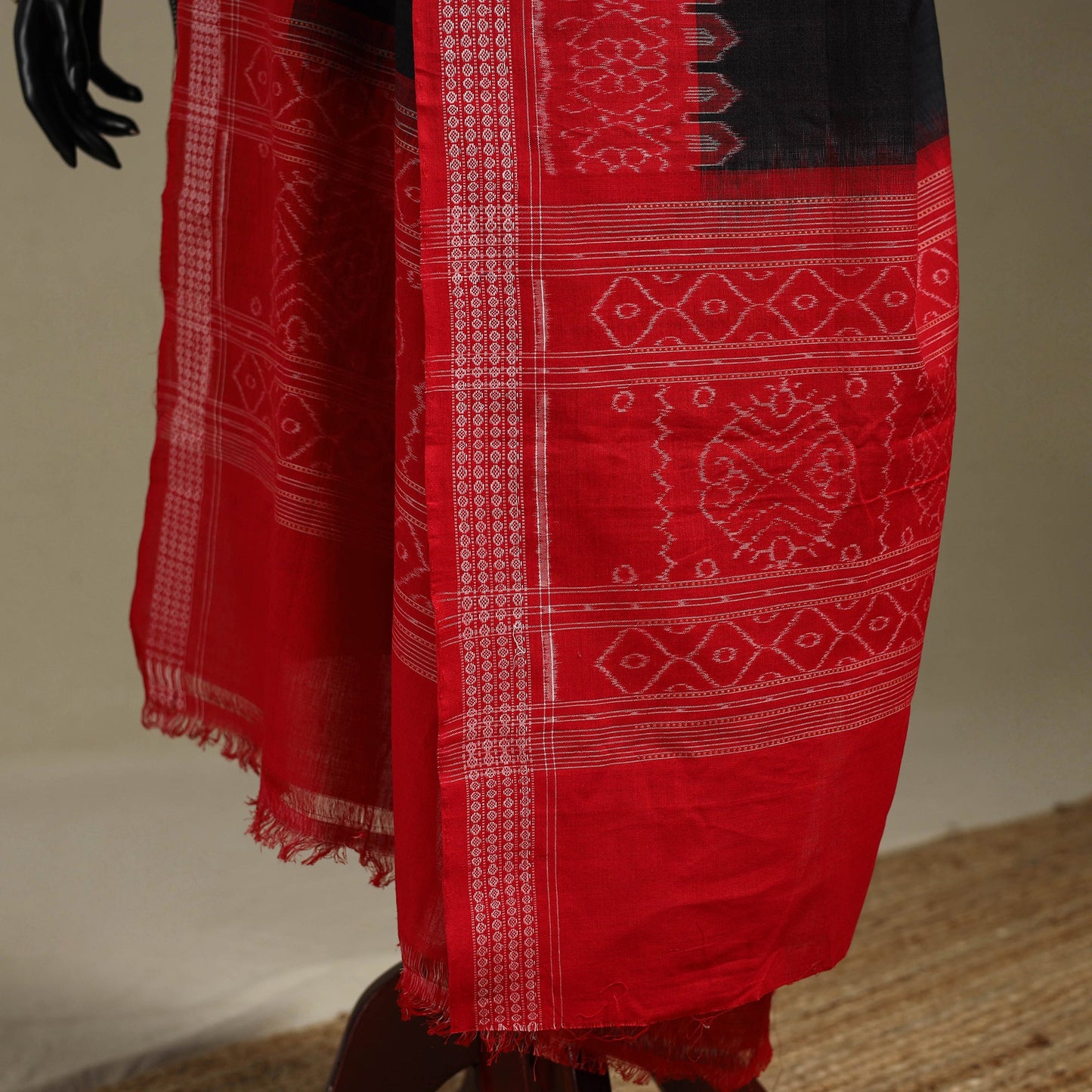 Black - ikat handloom cotton sambalpuri dupatta 44