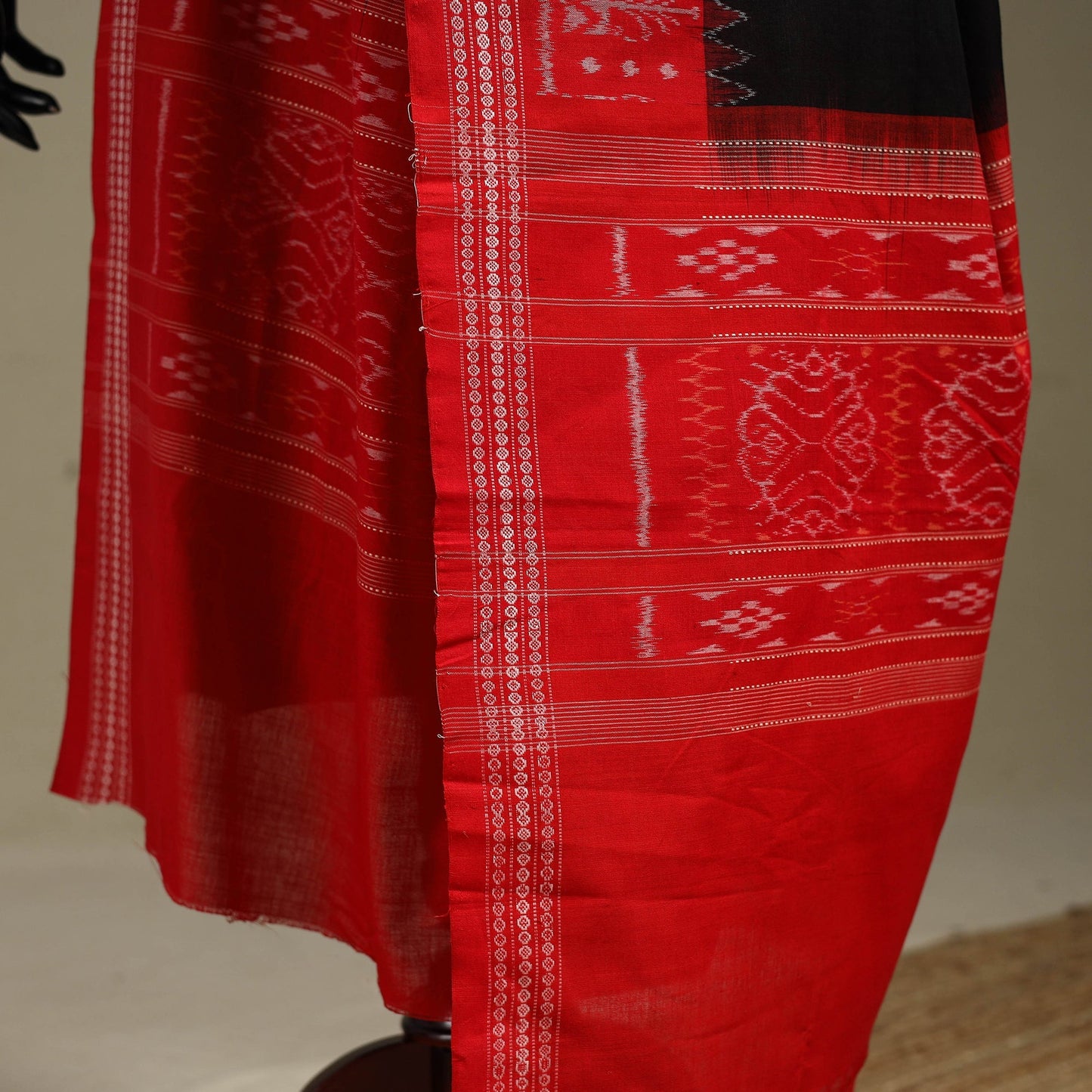 Red - ikat handloom cotton sambalpuri dupatta 44