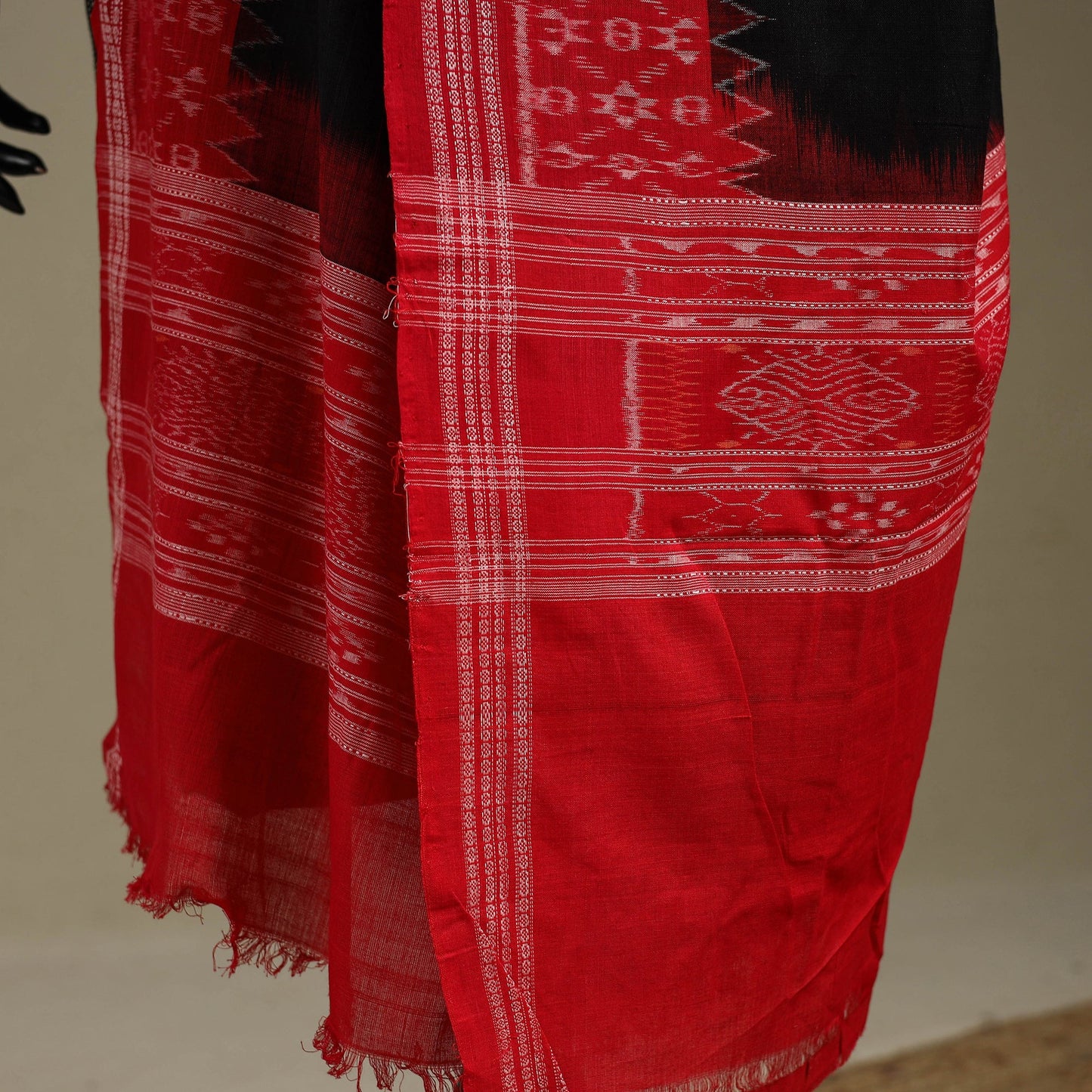 Black - ikat handloom cotton sambalpuri dupatta 45