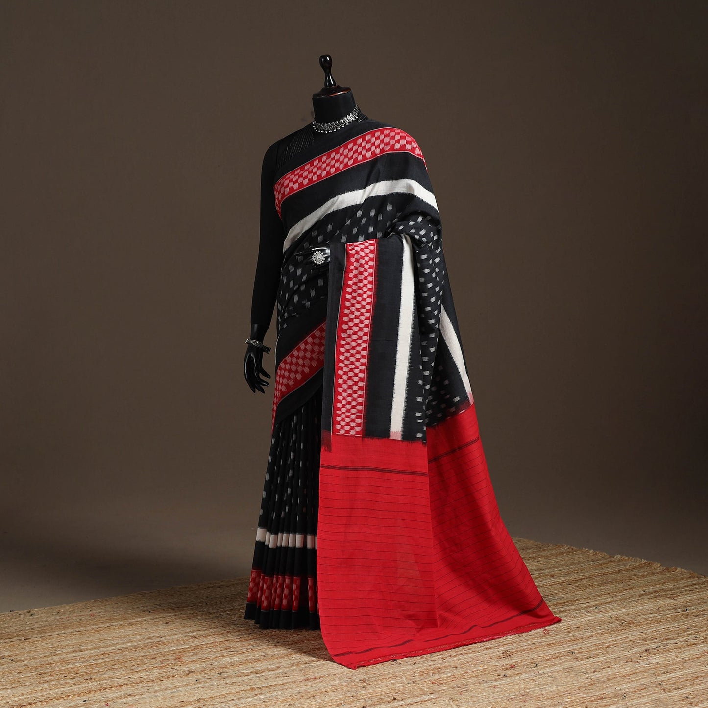 Black - ikat handloom cotton sambalpuri saree 18