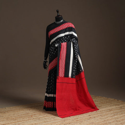 Black - ikat handloom cotton sambalpuri saree 18