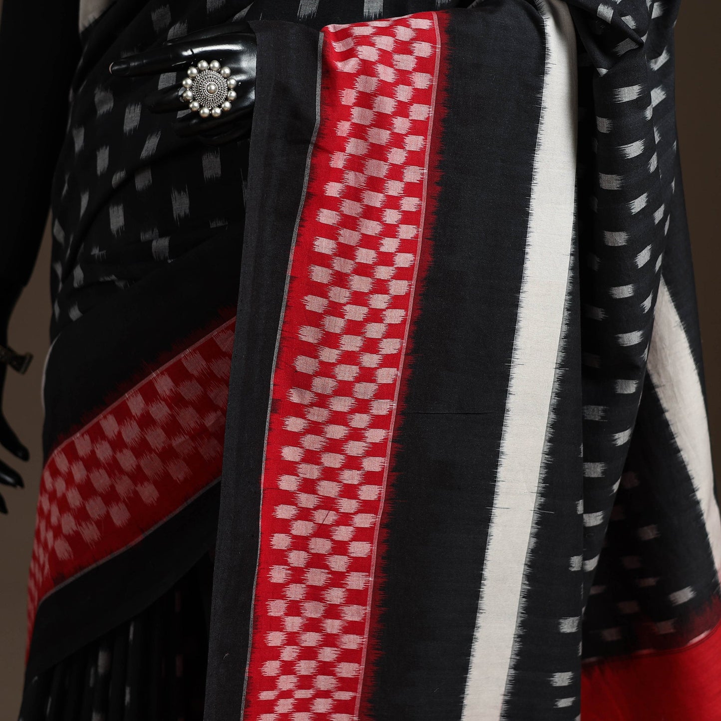 Black - ikat handloom cotton sambalpuri saree 18