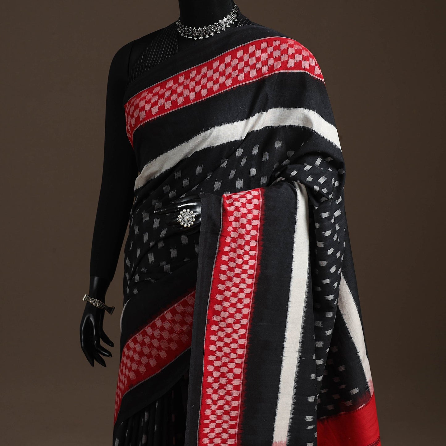 Black - ikat handloom cotton sambalpuri saree 18