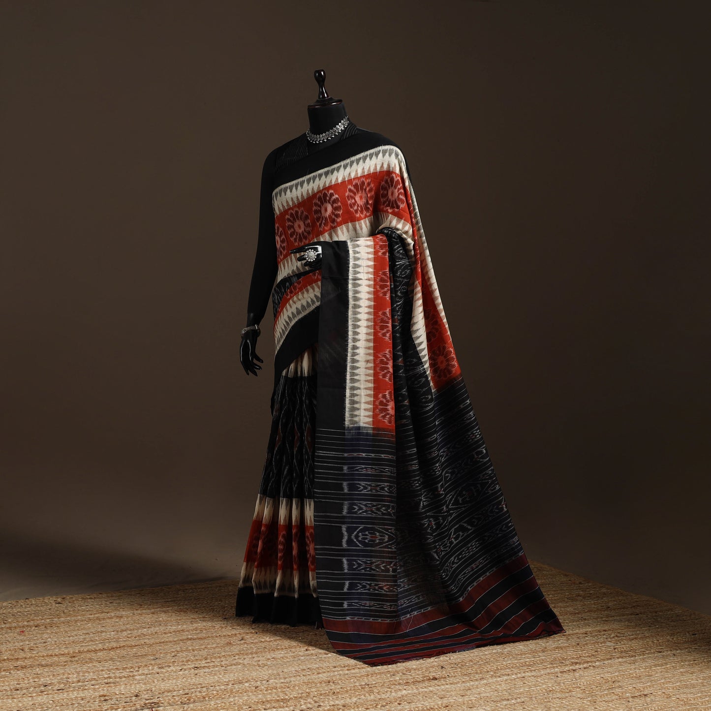 Ikat handloom cotton sambalpuri saree 25 - handcrafted