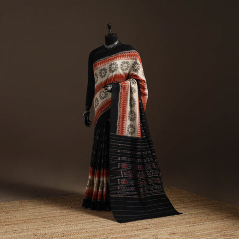 Ikat handloom cotton sambalpuri saree 27 - handcrafted
