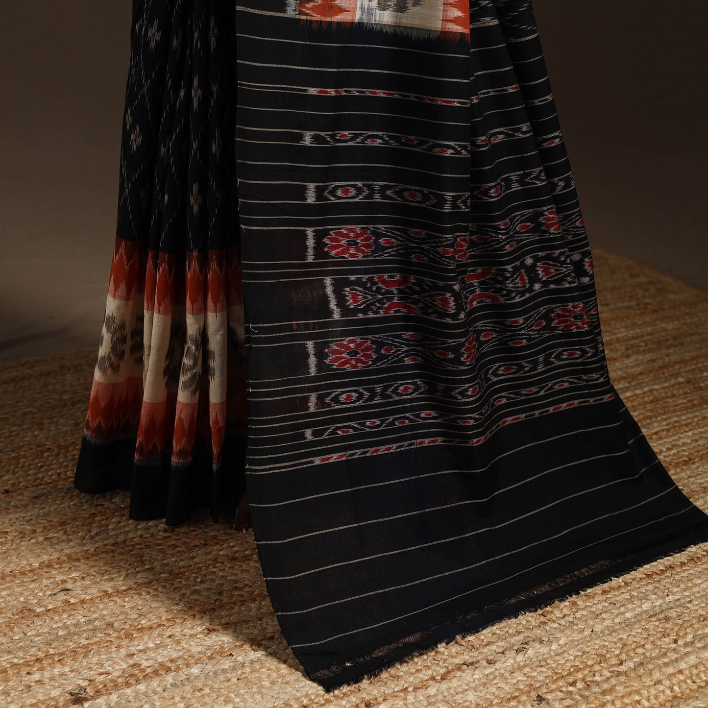 Ikat handloom cotton sambalpuri saree 27 - handcrafted