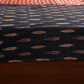 Black - ikat with modal silk patch cotton bedsheet set 29