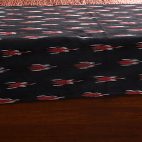 Black - ikat with modal silk patch cotton bedsheet set 33