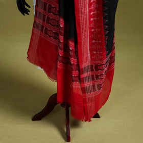 Black - ikat weave cotton sambalpuri dupatta 05