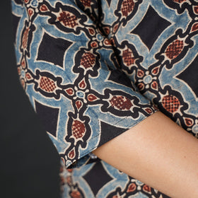  Ajrakh Block Printing Cotton Long Kurta for Women