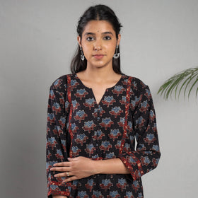  Ajrakh Block Printing Cotton Kurta with Palazzo Set 