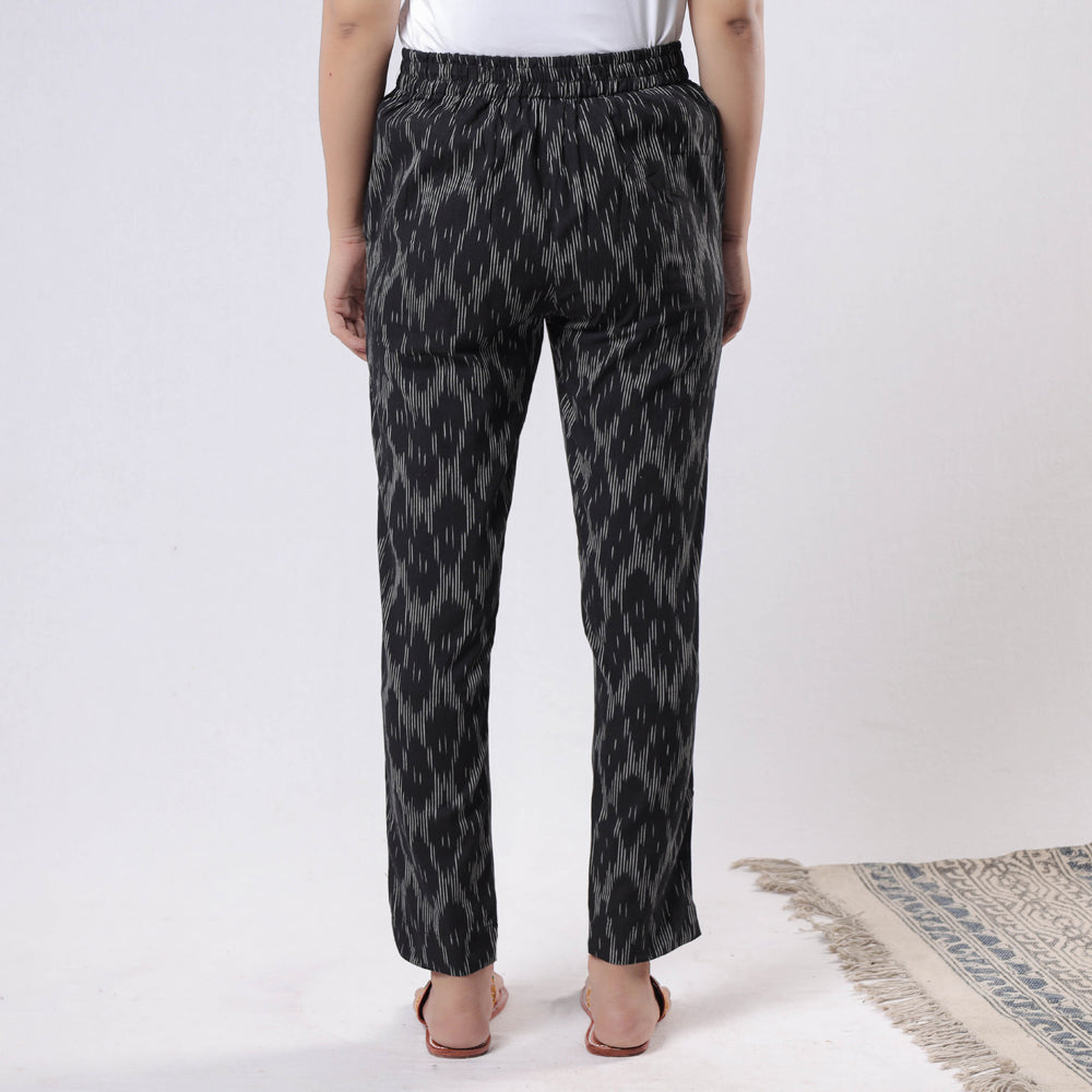  iTokri Casuals - Pochampally Ikat Cotton Tapered Casual Pant for Women 